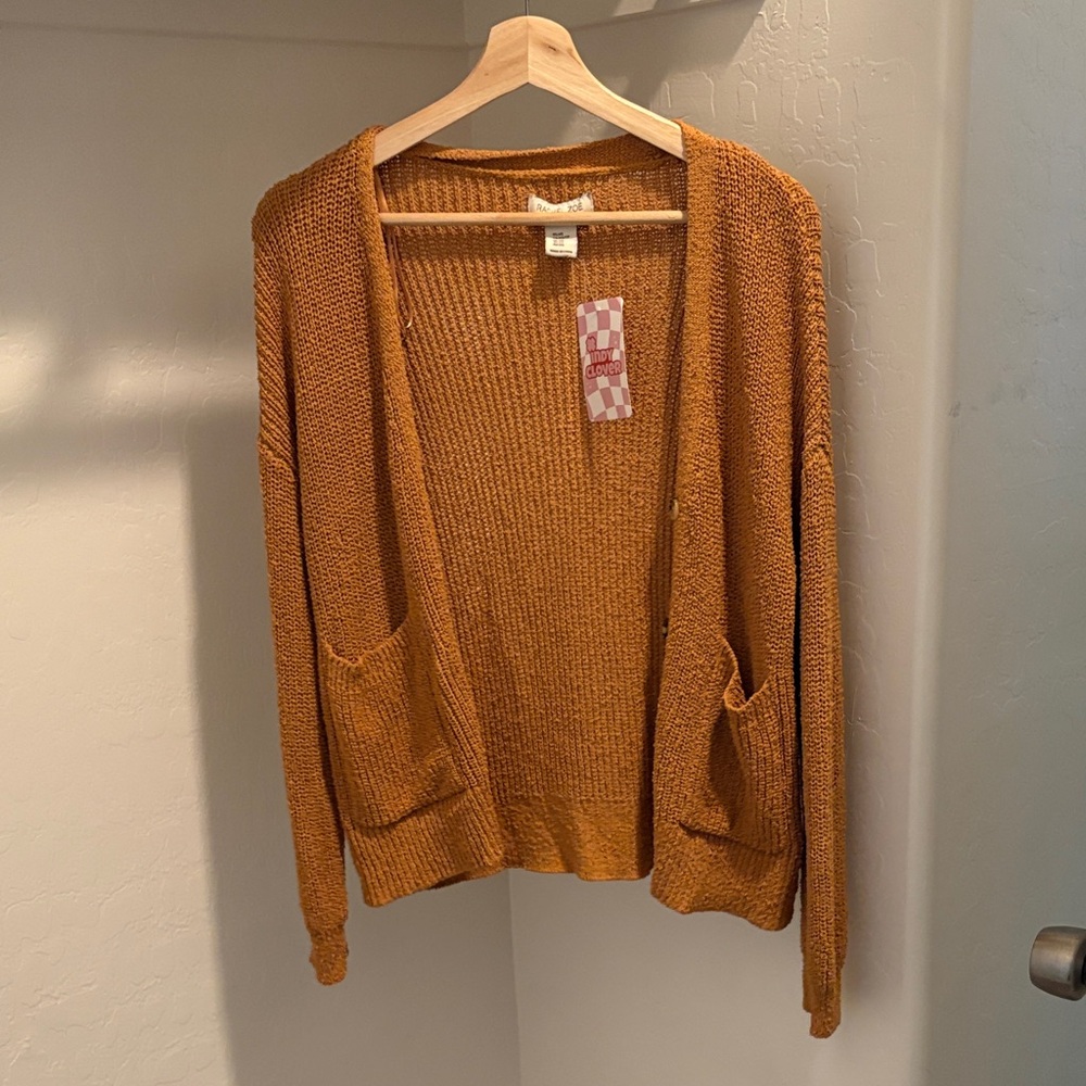 Rachel Zoe Open-Front Cardigan in Burnt Orange